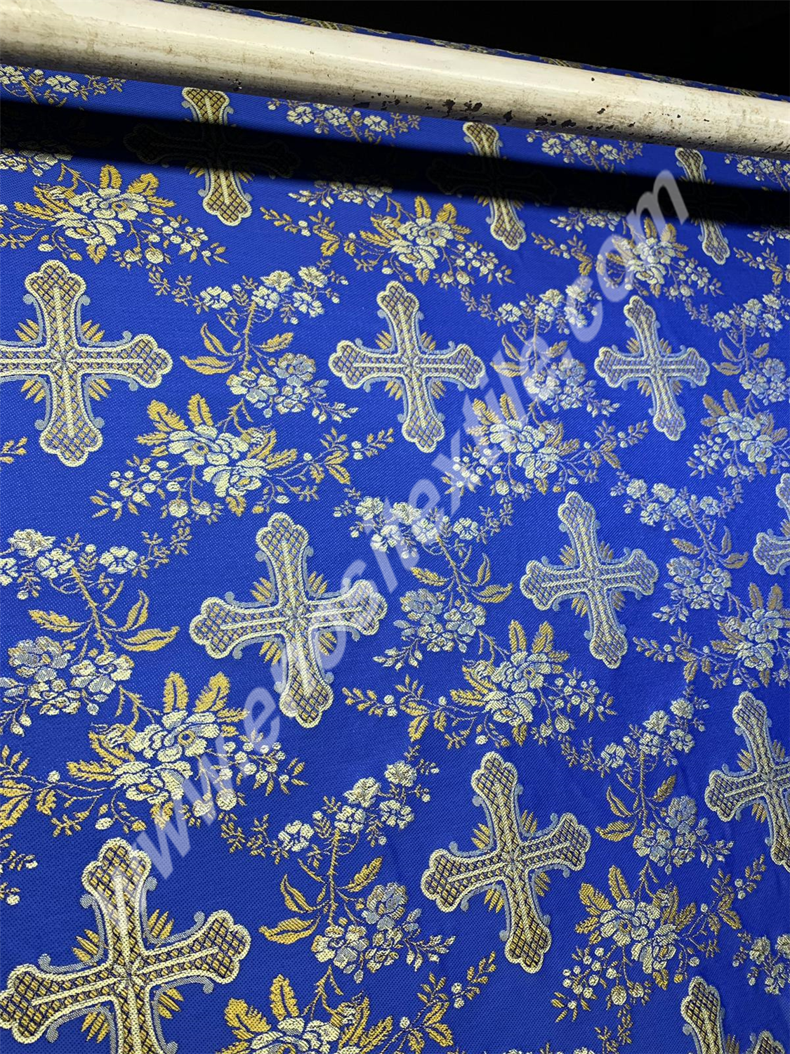 KL-046 Dark Blue-Gold Brocade Fabrics